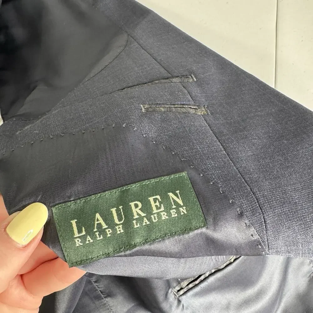 Lauren Ralph Lauren Blazer Mens 48L Blue Wool Classic 2 Button‎ Suit Jacket